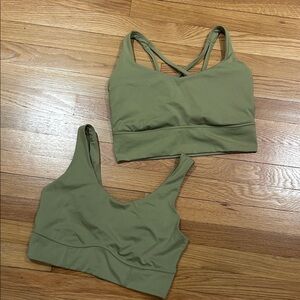 2 Women's  Green Sports Bra